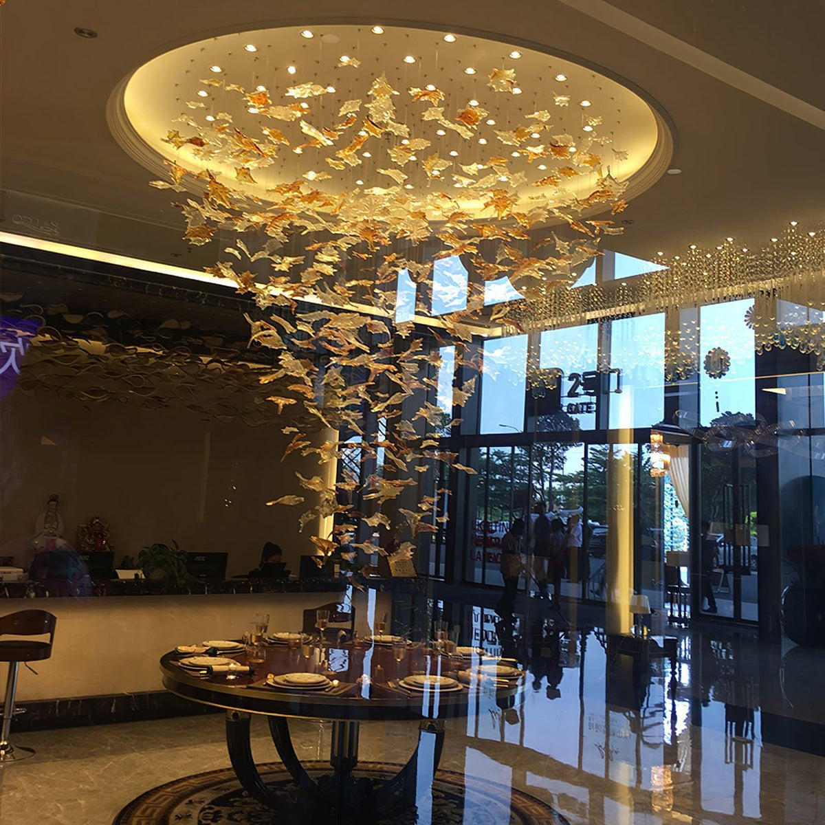 diy-maple-leaf-chandelier