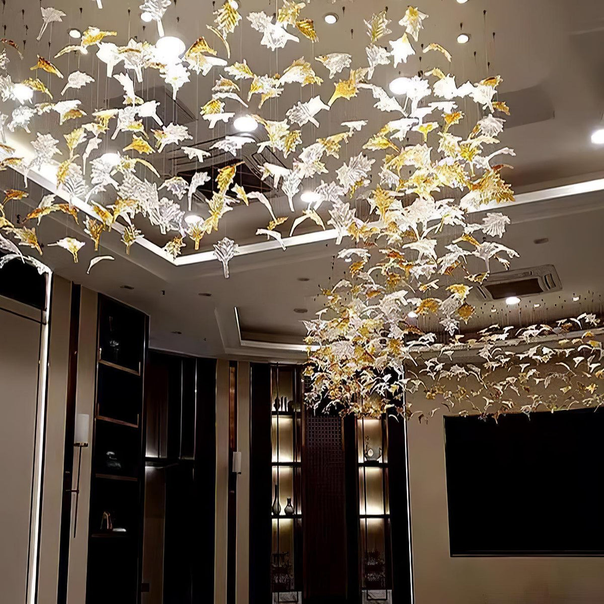 diy-maple-leaf-chandelier