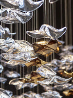 Tidal Art Glass Chandelier – Modern Cascading LED Pendant Light