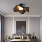 Bedroom Lamp Modern And Minimalist Walnut Leaf Shaped Ceiling Lamp