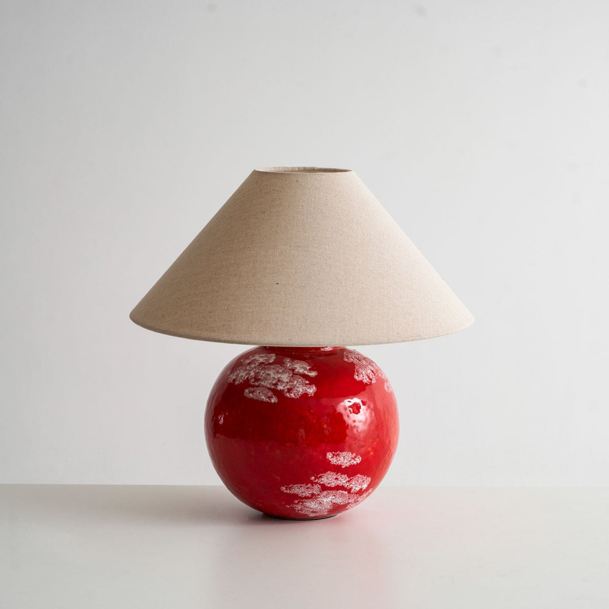 Emberveil Ceramic Table Lamp with Fabric Shade for Bedroom and Living Room
