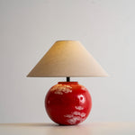 Emberveil Ceramic Table Lamp with Fabric Shade for Bedroom and Living Room
