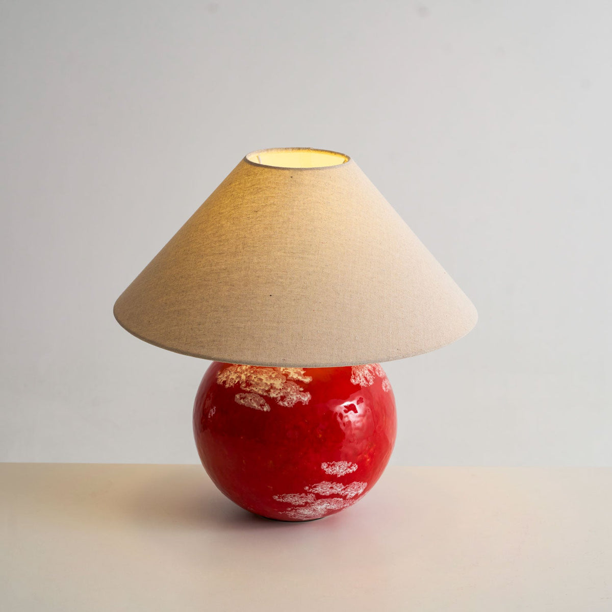 Emberveil Ceramic Table Lamp with Fabric Shade for Bedroom and Living Room