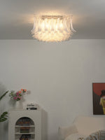 Aurielis Sculptural Glass Flush Ceiling Light for Modern Interiors