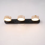 Traviso Trio Wall Sconce in Travertine and Matte Black for Bathroom Vanity