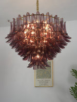 Amethyst Bloom Chandelier — Handcrafted Glass Petal Chandelier in Gold or Nickel