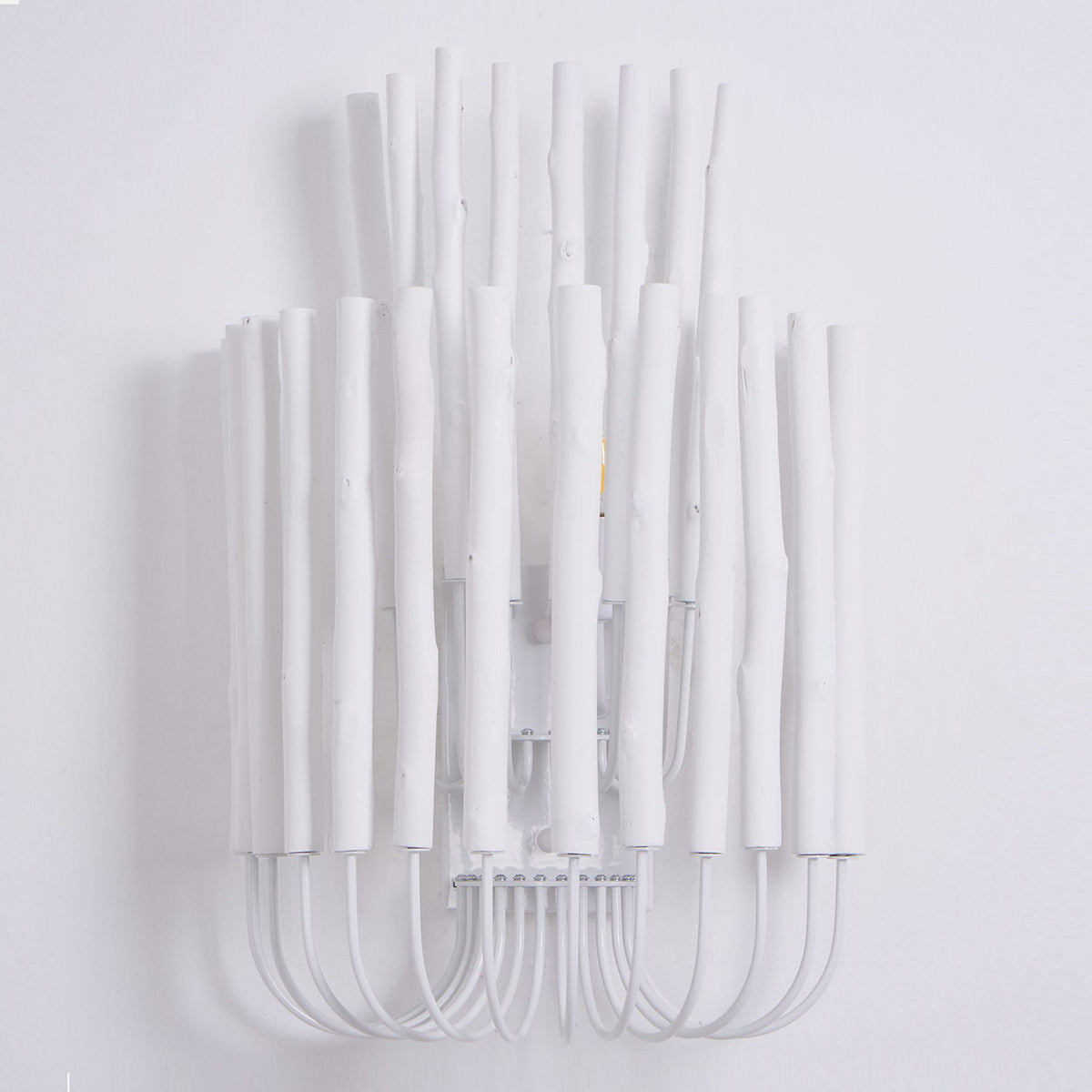 Swinton Sculptural Wooden Wall Sconce with Curved Iron Arm