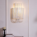 Swinton Sculptural Wooden Wall Sconce with Curved Iron Arm