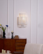 Swinton Sculptural Wooden Wall Sconce with Curved Iron Arm