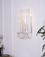 Swinton Sculptural Wooden Wall Sconce with Curved Iron Arm