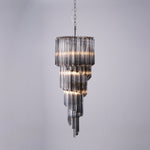 Lucente Noir Spiral Chandelier — Smoked Glass Pendant Light
