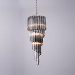 Lucente Noir Spiral Chandelier — Smoked Glass Pendant Light