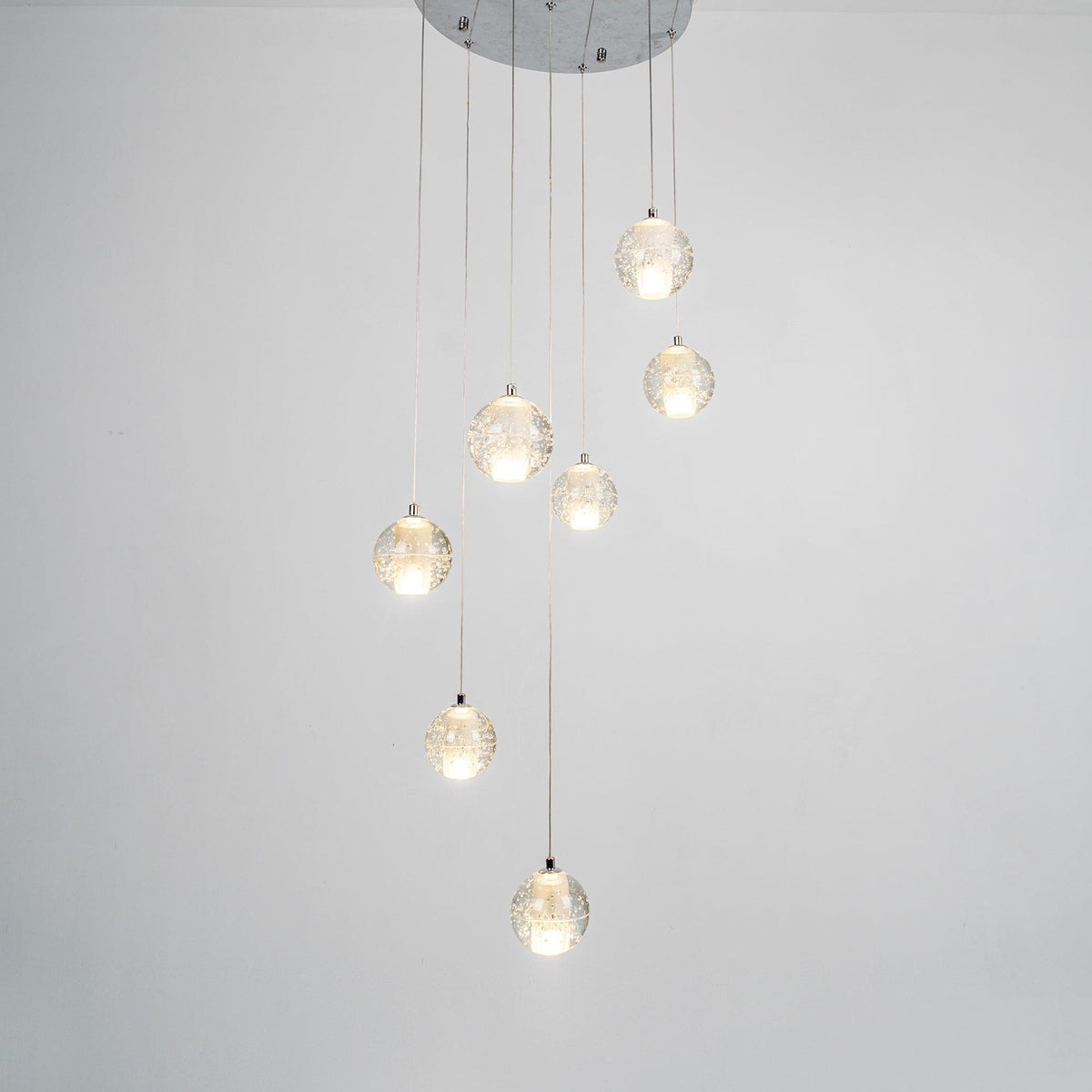 Crystal Ball Pendant Light – Chrome & Clear Glass Chandelier