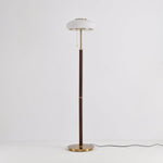 Arvia Floor Lamp – Modern Walnut Wood & Brass Standing Light