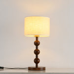Orba Wooden Table Lamp with Fabric Shade – Modern Sculptural Lighting