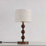 Orba Wooden Table Lamp with Fabric Shade – Modern Sculptural Lighting