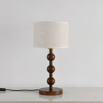 Orba Wooden Table Lamp with Fabric Shade – Modern Sculptural Lighting
