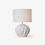 Corvara Sculpted Ceramic Table Lamp with Textured White Finish