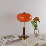 Liora Lantern Table Lamp – Walnut Wood & Amber Glass LED