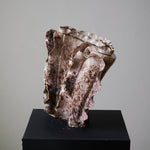 Rippled Ceramic Table Lamp with Fabric Shade for Living Room & Bedroom