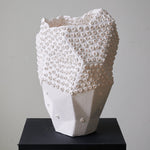 Urchin Sculptural Ceramic Table Lamp with Linen Shade