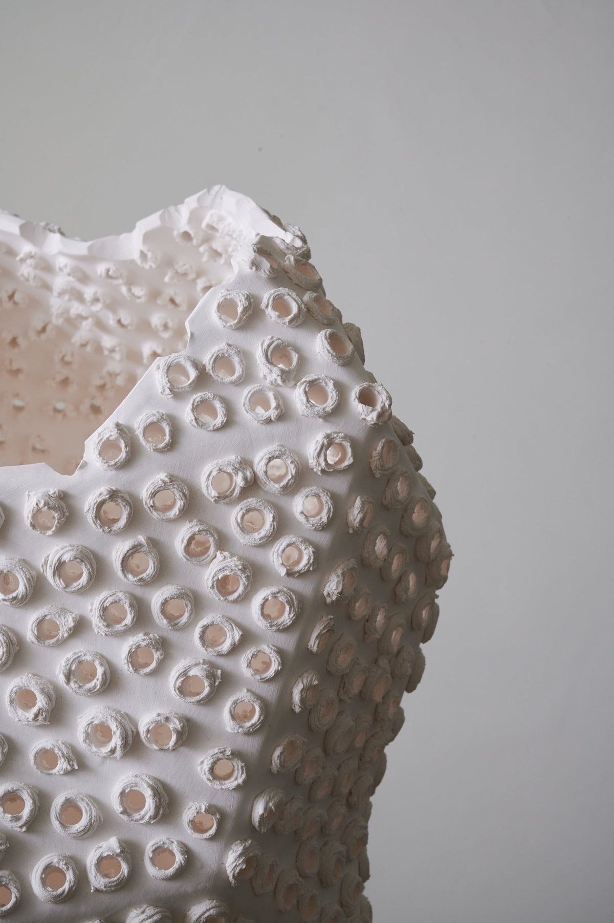 Urchin Sculptural Ceramic Table Lamp with Linen Shade