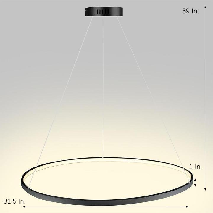 Round Geometric 30 Watt Single Ring Integrated Led Modern Bedroom Pendant