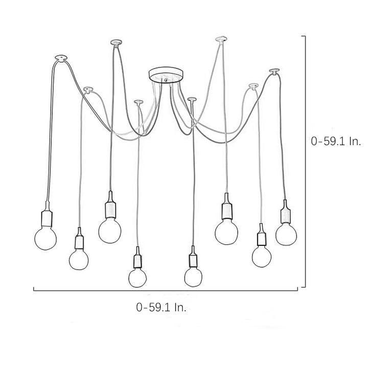 Cluster Spider Pendant Lighting 10 Heads Diy Adjustable Ceiling Lights