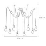 Cluster Spider Pendant Lighting 10 Heads Diy Adjustable Ceiling Lights
