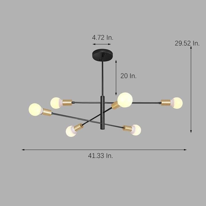 Luxurious 6 Light Sputnik Chandelier With E27 Bulb Base 41 Dia X 31 H