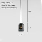Industrial Electroplated Glass Pendant Lighting Stylish Island Led Hanging Lamp
