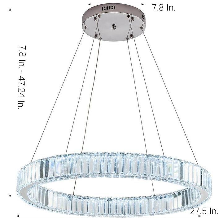 Luxury 1 Light Ring Shaped Wagon Wheel Chandelier In Gold Finish