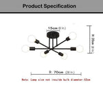 Modern Led Nordic Style Geometric Sputnik Semi Flush Mount Ceiling Light