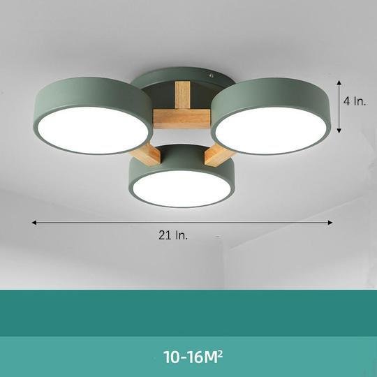 Aurelia Trio LED Flush Mount Ceiling Light in Metal and Wood