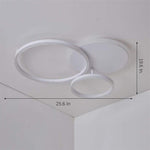 3 Layers Led Modern Circle Flush Mount Light 3 Color Dimmable 26X20