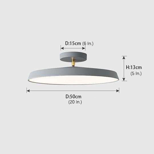 Aurelia Circular LED Semi-Flush Mount Ceiling Light in Nordic Minimalist Style