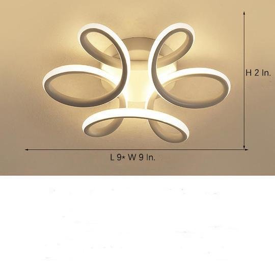 Waves Flower LED Flush Mount Ceiling Light in White and Black