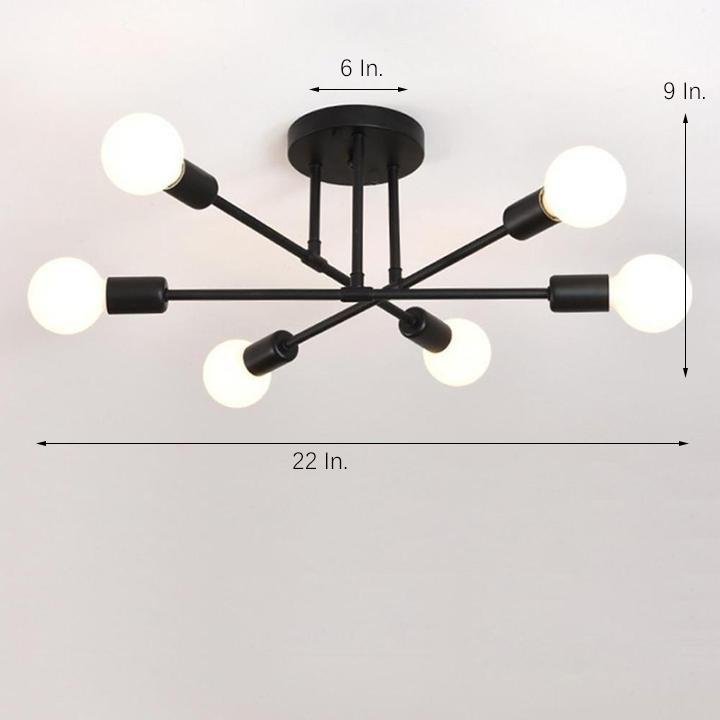 Elegant 6 Light Flush Mount Light E26 E27 22 Dia