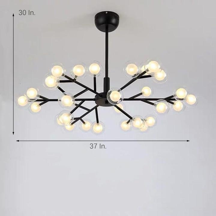 Novelty Iron Chandelier With 30 Light Glass Orbs Bubble 33 Wide Led Lighting