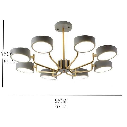 8 Light Tasking Chandelier Fixed 24 Height 3000K 5400K
