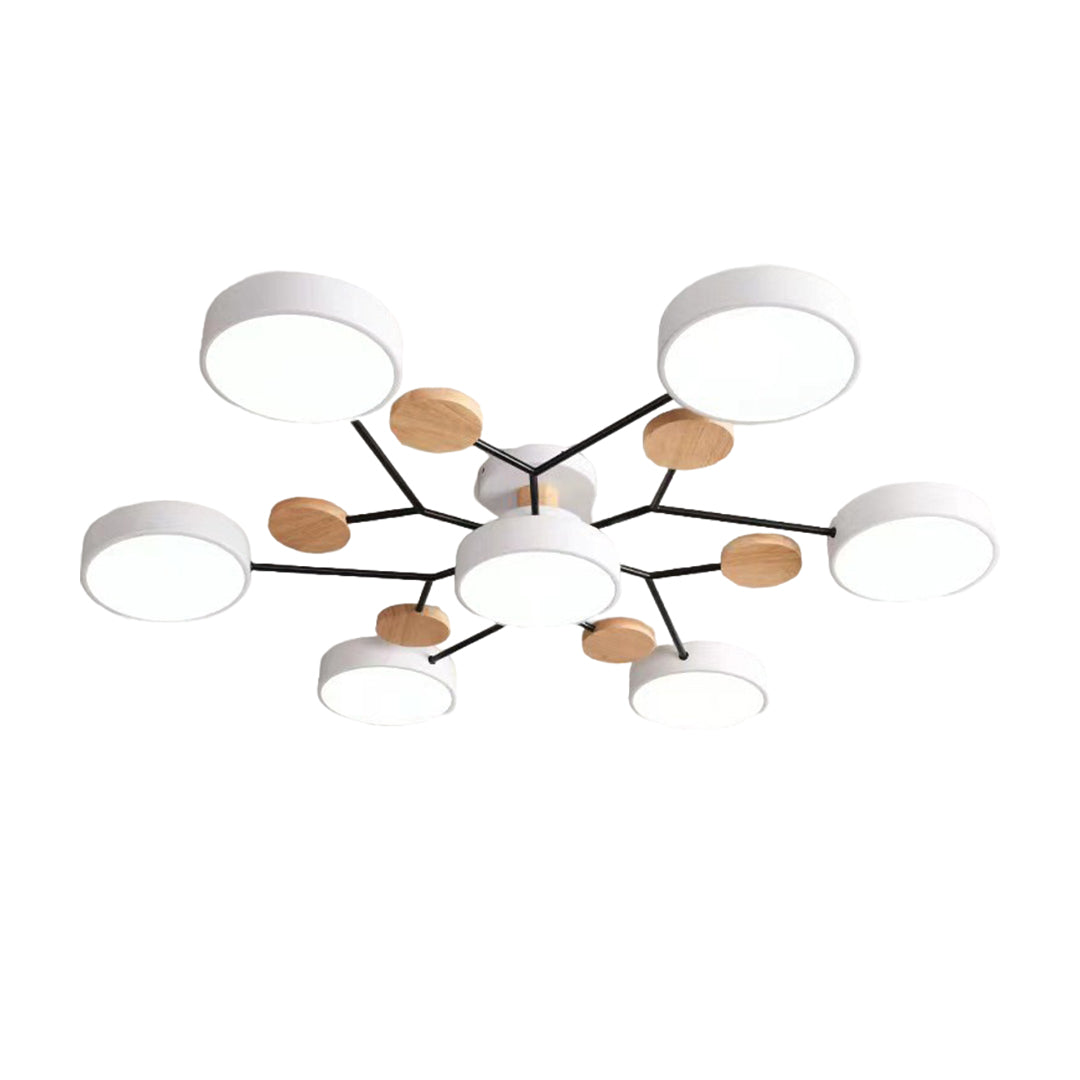 Orbital Sputnik Semi Flush Mount LED Chandelier in Metal and Acrylic