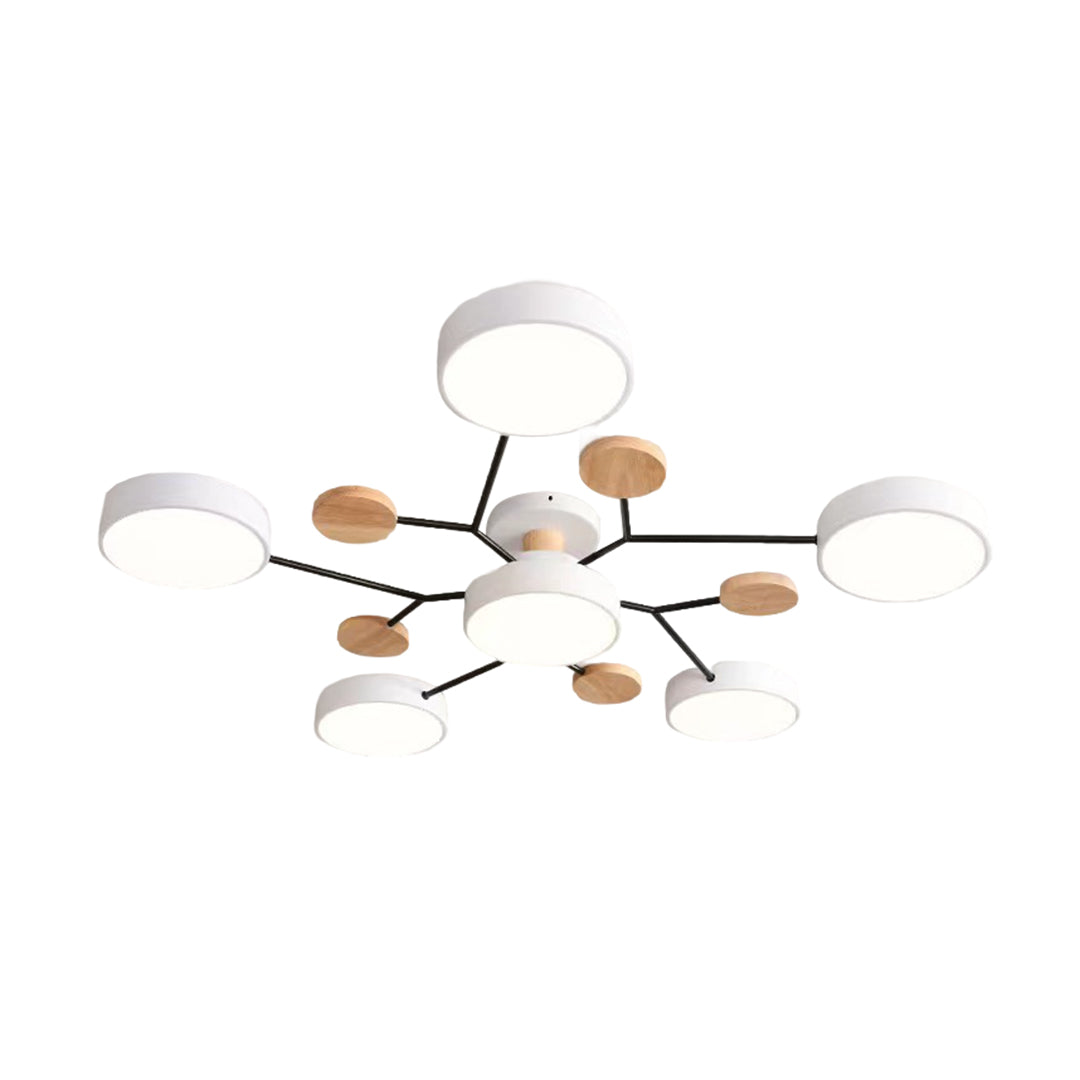 Orbital Sputnik Semi Flush Mount LED Chandelier in Metal and Acrylic