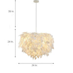 Modern Scandinavian Fabric Pendant Light White Gold Led Dimmable 24