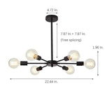 Mid Century Sputnik Semi Flush Mount Bedroom 193Sq Ft 269Sq Ft Illumination Area Ceiling Light