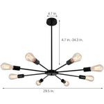 Mid Century Sputnik Semi Flush Mount Bedroom 193Sq Ft 269Sq Ft Illumination Area Ceiling Light