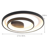 2 Light 2 Ring Semi Flush Mount Ceiling Light Led Elegant Silica Gel Bedroom Light