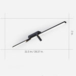 Unique 2 Spotlights Black Linear Semi Flush Mount Ceiling Led Light