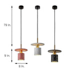 Terrazzo Inspired Cement Cylinder Led Pendant Lights Modern Island Lighting