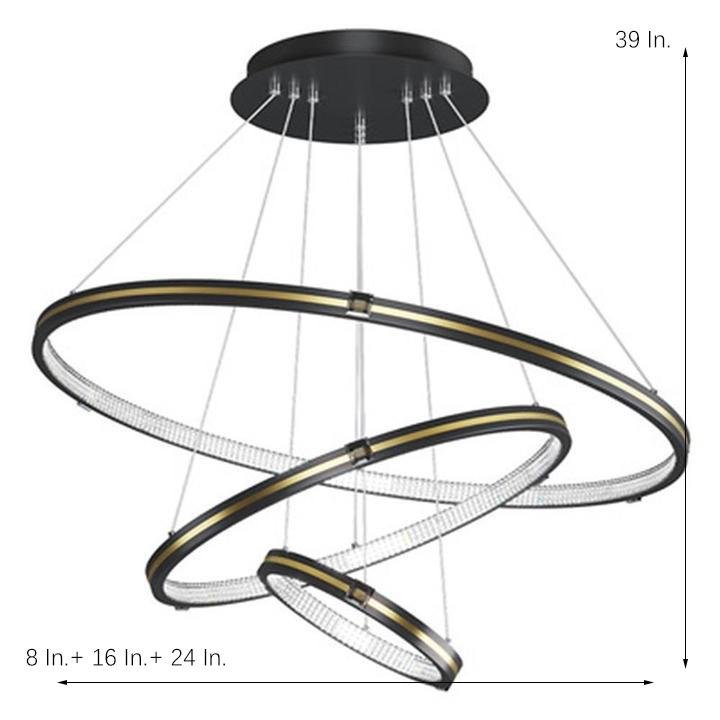 Stylish 3 Rings Led Chandelier