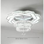Ambient Crystal Led Flush Mount Light 20 24 31 Gold Or Silver